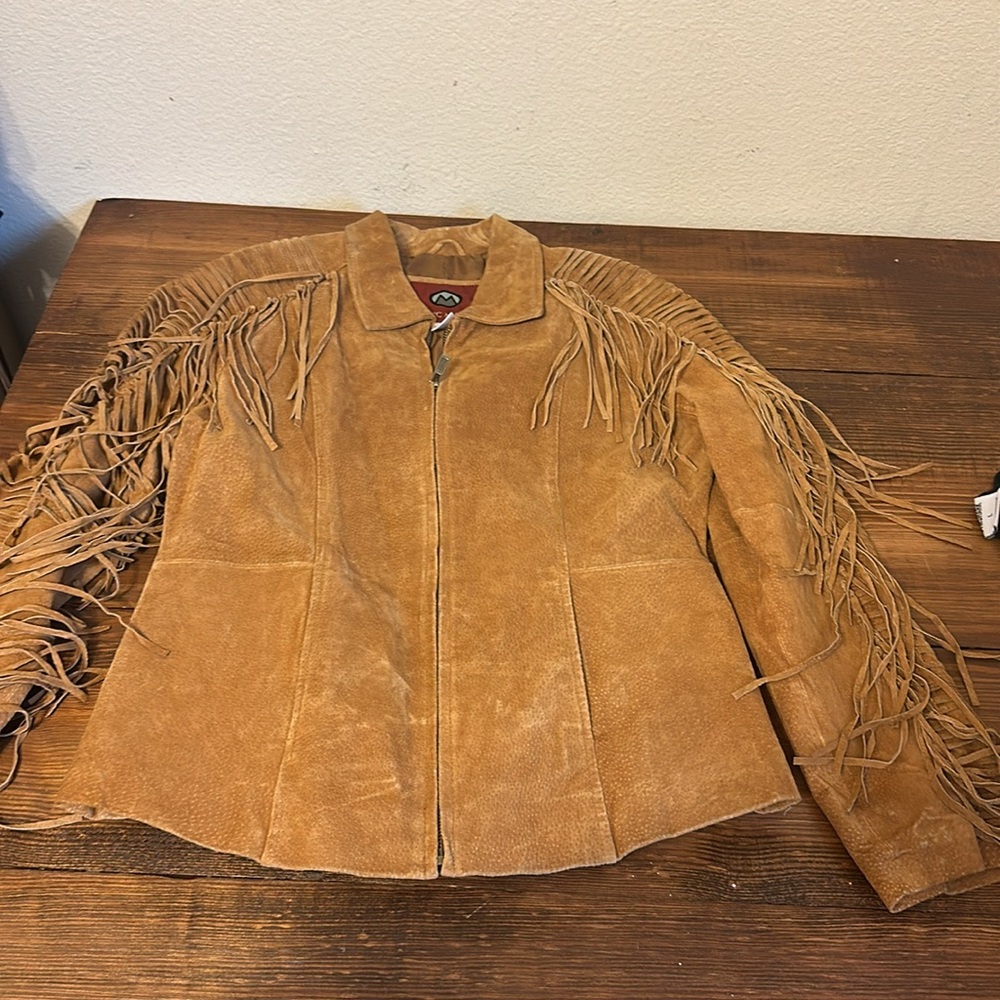 Marc Neiman Suede Fringe Leather Jacket in Tan - Picture 2 of 10